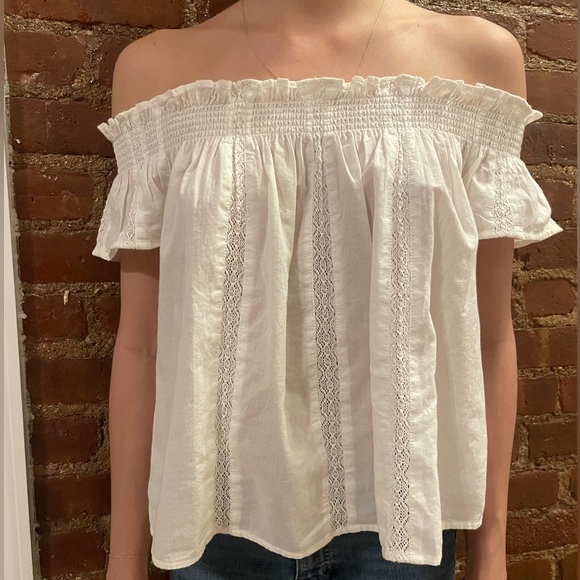 Joe’s Jeans White Off the Shoulder Top - Picture 1 of 3